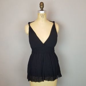Black Ruched Grecian Style Top